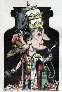 Napolyon III ve Papa ile bir sıkıştırma cihazı olarak Moloch tarafından temsil edilen 1801 tarihli Allegorie du Concordat (Pius VII ve Bonaparte arasındaki işaret)
