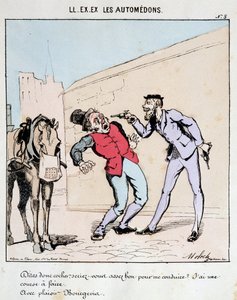 O. ESKİ. ESKİ. Motoredons: Şehirde ulaşım karikatürü. Bir burjuva kibarca bir arabacıdan onu sürmesini ister ve onu silahlarla tehdit eder. Moloch