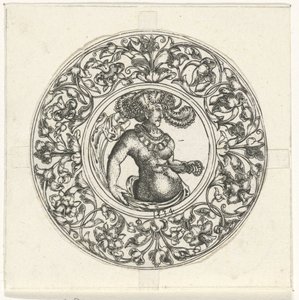 Lucretia ile yuvarlak tepsi by Monogrammist CG (Duitsland)