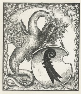 Basel arması ile ejderha by Monogrammist DS (graveur) (attributed to)