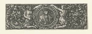 Bir madalyon içinde Maximilian I portresi ile friz by Monogrammist LB (Nederlanden)