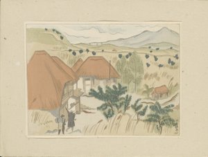 Kawakami sıcak su kaynakları Kawakami Onsen (nesne üzerindeki başlık) İkinci bölüm, Aizu alanı (dizi başlığı) Dai nishû, Aizu no bu (dizi adı) Japon manzaralarının baskıları (seri başlığı) Nihon fûkei hanga (dizi adı) by Morita Tsunetomo