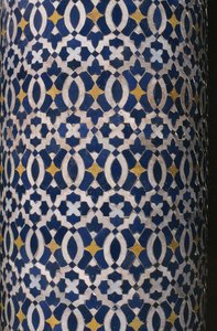 Thamiel glaoui Kasbah, zellij çini işi, detay (seramik)