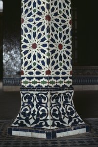 Thamiel glaoui Kasbah, zellij çini işi, detay (seramik)