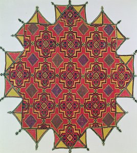 Geometrik desenli tekstil (iğne işi) by Moroccan School