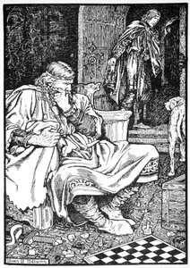 Kral Canute ve Earl Ulf satranç yüzünden tartışıyorlar, Roskilde, Denmanrk, 1026 1913.