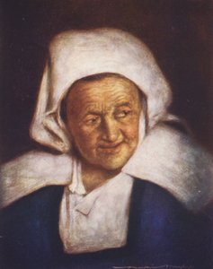 Yaşlı Bir Kadın (renkli taş baskı) by Mortimer Ludington Menpes
