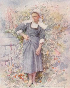 La Petite Marie (renkli taş baskı) by Mortimer Ludington Menpes