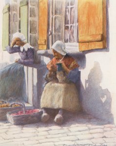 Pont-Aven Rıhtımında (renkli taşbaskı) by Mortimer Ludington Menpes