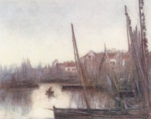 Sardalya Filosu, Concarneau (renkli lito) by Mortimer Ludington Menpes