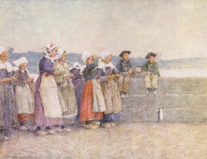 Balıkçı Filosunu İzleme, Concarneau (renkli taş baskı) by Mortimer Ludington Menpes