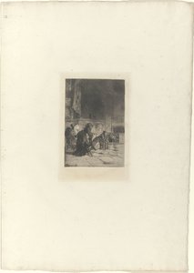 Kilisede dua eden insanlar by Mosè di Giosuè Bianchi