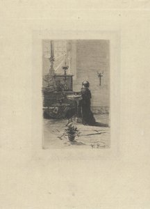 diz çökmüş koro çocuğu by Mosè di Giosuè Bianchi