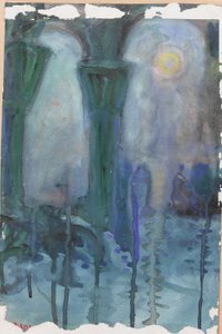 Gece Yansımaları, Venedik (kağıt üzerine suluboya) by Moses J. Adams
