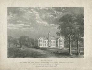 Ingestre Hall: litografi, nd [c 1840] by Moses Webster