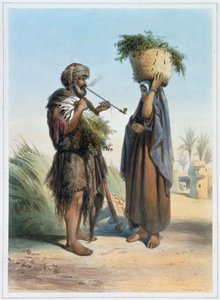 Fellah erkek ve kadın, 1848 by Mouilleron
