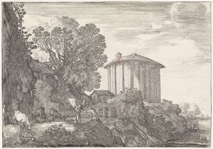 Vesta Tapınağı ile manzara Arcadian manzaraları (dizi başlığı) by Moyses van Wtenbrouck