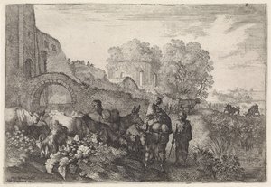 Gezginlerle manzara Arcadian manzaraları (dizi başlığı) by Moyses van Wtenbrouck