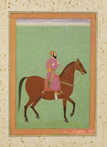 Büyük Clive Albümünden At Sırtında Bir Babür Emiri, c.1670-80 by Mughal School