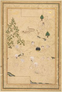 Dağlarda Piknik, Tek Sayfa İllüstrasyon, c. 1550-1600. by Muhammadi
