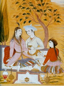 Aşık çift ve hizmetçi, 1696. by Mu