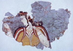 Saray hanımı, Miken Sarayı'ndan fresk (Yunanistan), Miken Uygarlığı