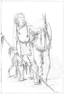 Comanche şefi, büyük Comanche köyü, 1841. by Myers and Co