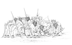 Bufalo maskeleriyle dans eden Kızılderili avcıları, 1841.