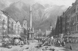 Innsbruck (gravür) by Myles Birket (after) Foster