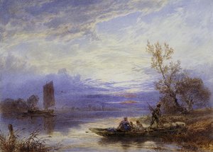 Gün Batımında Bir Vapur, by Myles Birket Foster
