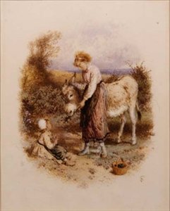 Eşek beslemek by Myles Birket Foster