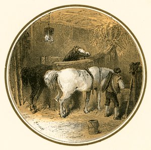 Ahırdaki atlar by Myles Birket Foster