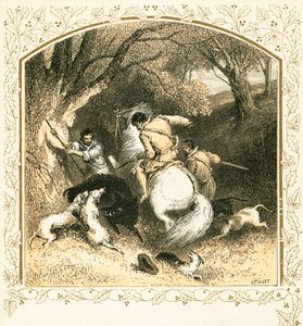 Yaban domuzu avlamak by Myles Birket Foster