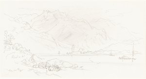 Dağlık Bir Manzarada Göl by Myles Birket Foster