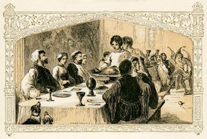 Ortaçağ Noel şöleni by Myles Birket Foster