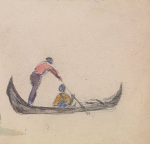 Üç Gondol Çalışması Grubundan Biri by Myles Birket Foster