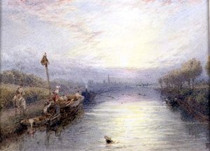 Nehir Manzarası (suluboya) by Myles Birket Foster