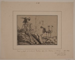 Oturan avcı ve bir köpek by N.B. Krossing