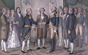 General George Washington (1732-99) ve Marquis de La Fayette (1757-1834) Philadelphia