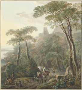 Çobanlar ve Sütçü Kız ile Manzara by N. Lamme
