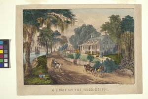 Mississippi'de Bir Ev (elle boyanmış litografi)