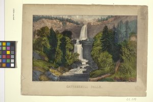 Catterskill Falls (elle boyanmış litografi)