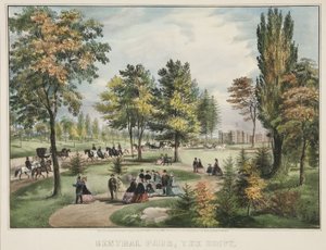 Central Park - Sürüş by Currier and Ives