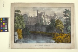 Kilkenny Kalesi, İrlanda (elle boyanmış taşbaskı)