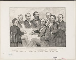 Başkan Hayes ve kabinesi, c.1877 (lito) by Currier and Ives