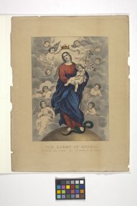 Meleklerin Kraliçesi (elle renklendirilmiş litografi)