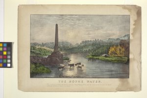 The Boyne Water (elle renklendirilmiş litografi)