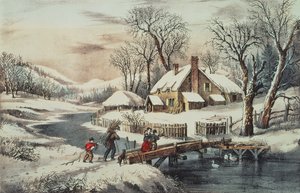 Ingleside Kış, pub. Currier & Ives tarafından (baskı) by N. Currier and Ives J.M.