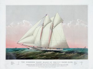 Currier & Ives tarafından New York Yat Kulübünün Schooner Magic by Currier and Ives