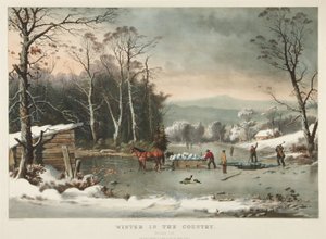 Ülkede Kış, Buz Almak by Currier and Ives